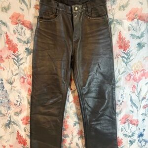 Men's Chocolate Brown Leather Motorbike Pants